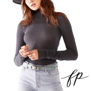 Free People We The Free Caroline Smocked Puff Shoulder T-Neck